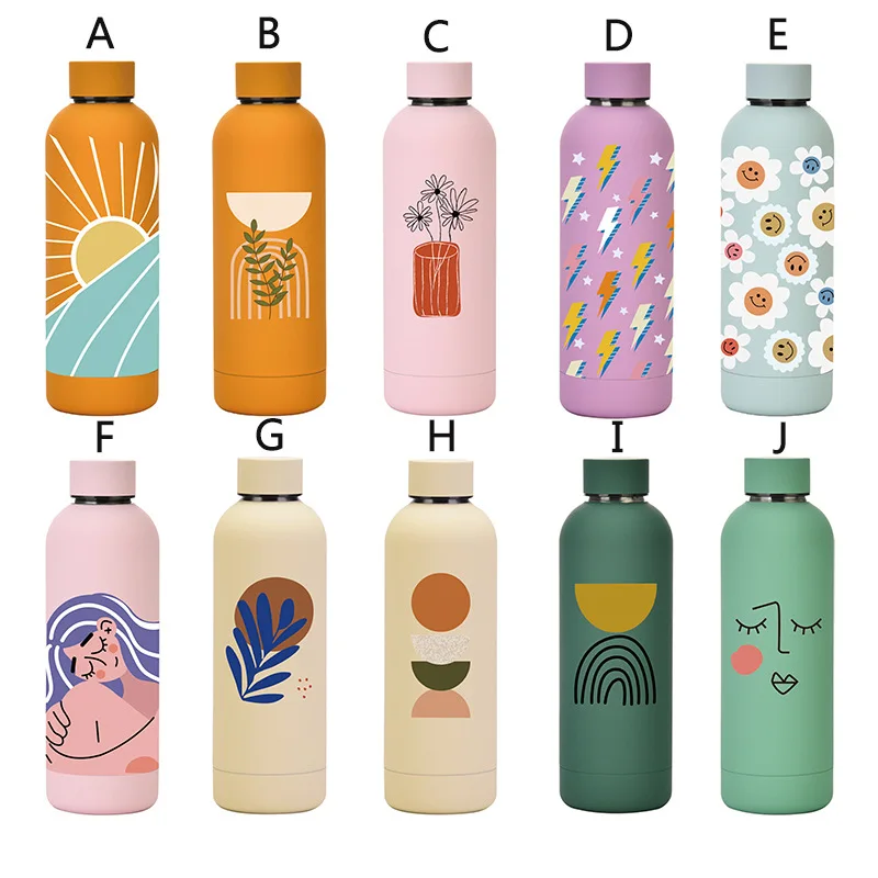 Thermos Bottle Coffee Cup Stainless Steel Tumbler Cute Korean Travel Insulated Flask Thermal Water Bottle Kawaii Coffee Mug