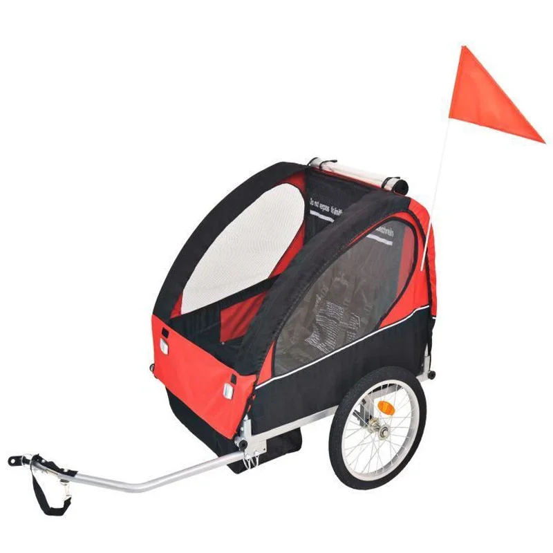 Foldable Two Baby Bike Trailer Quick Release Stroller For Kids pet dog shopping