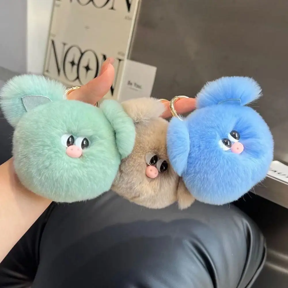 Simpatico pelo di coniglio palla di peluche portachiavi lontra coniglio gingillo peluche portachiavi di pelo di coniglio ins cartone animato animale ragazza ragazzo regalo