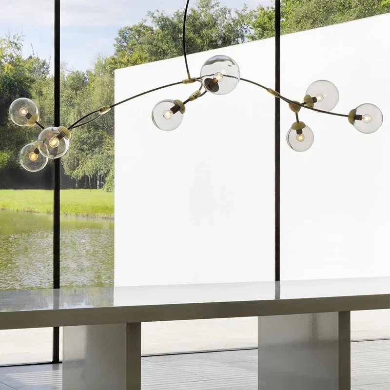 SANDYHA Nordic Magic Bean Chandelier Minimalist Twig LED Pendant Light for Bedroom Living Room Dining