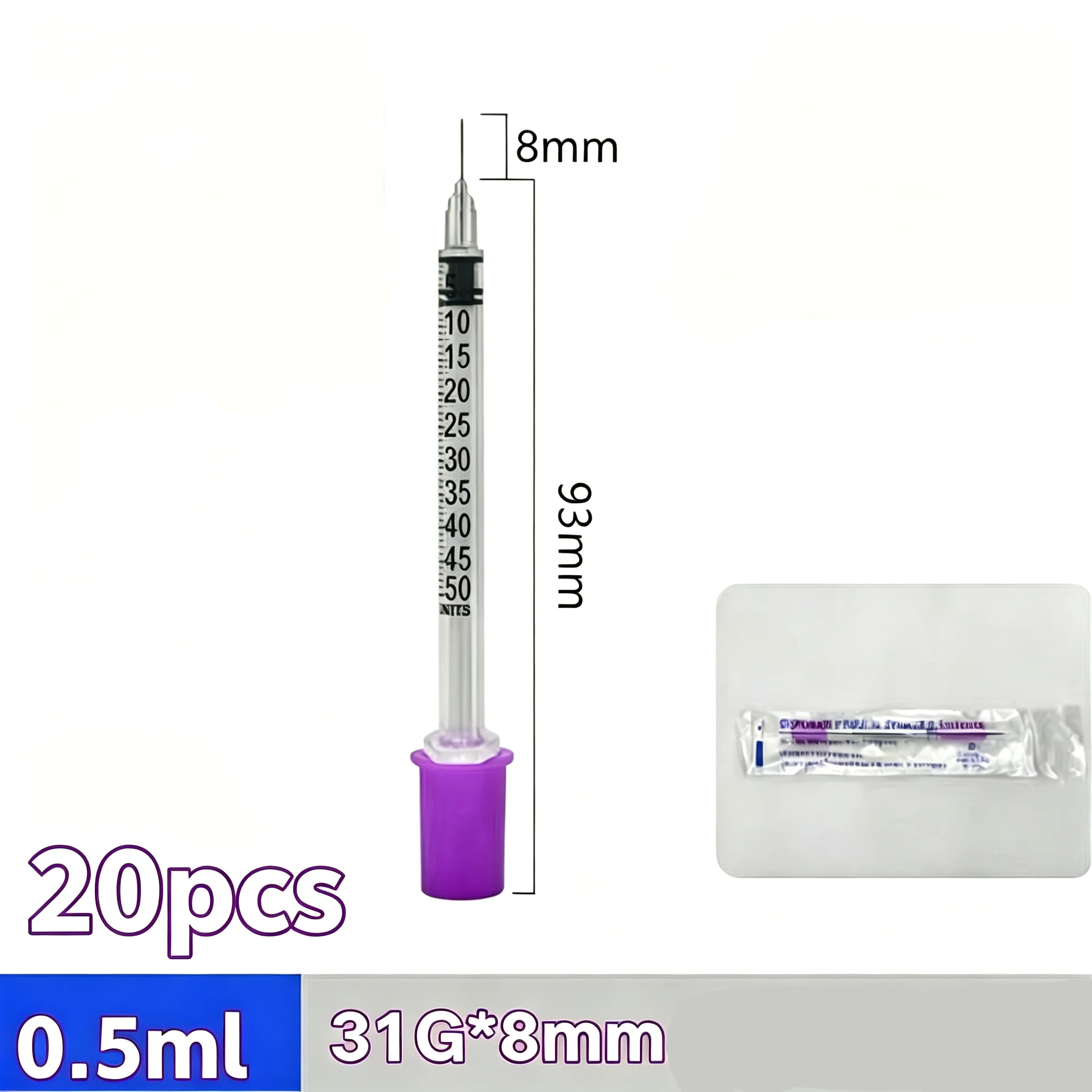 Variant: 0.5ml 31G 8mm 20pcs