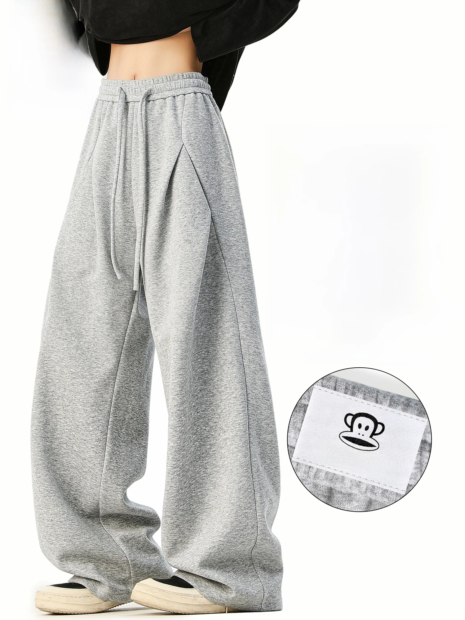 

Мужские повседневные брюки Paul Frank American Style с плиссировкой, широкие, прямые, свободные, спортивные, молодежные, из хлопка, весенние, трендовые