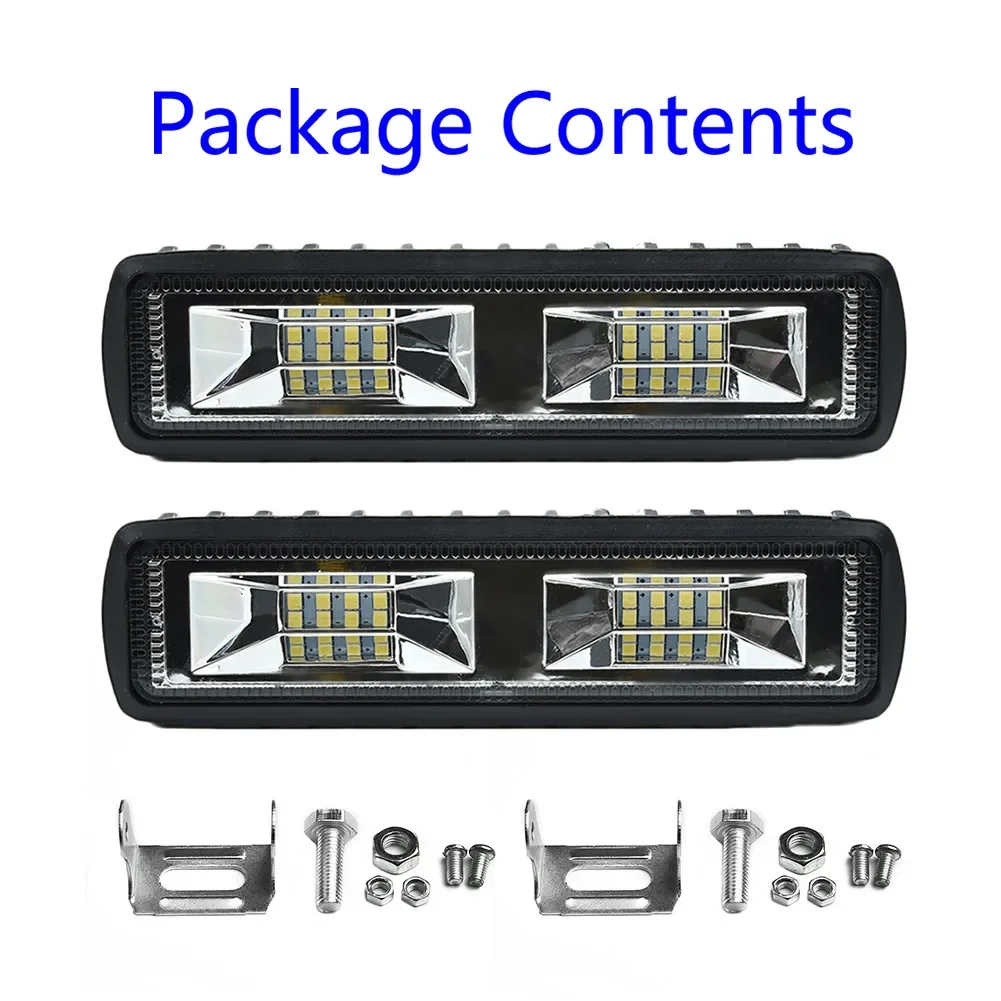 2PC 18W 12V 16-LED Work Light Bar 150x35mm Spot Beam Driving Fog Lamp Fit For Car Truck SUV Off-Road White Lights