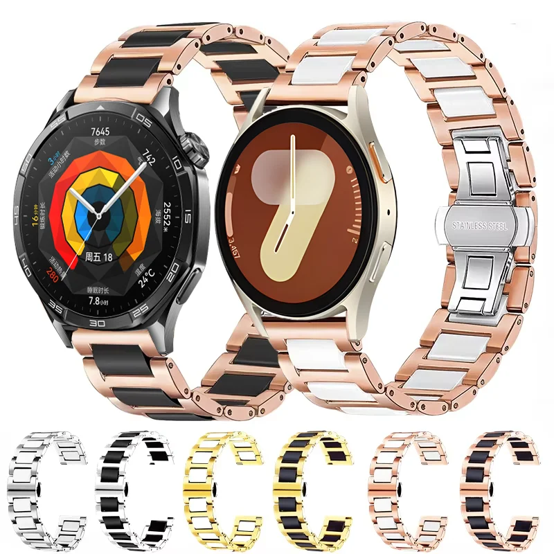 

20mm 22mm Ceramic Strap For Samsung Galaxy Watch 7/6/5/4 40mm 44mm Huawei Watch 4 3 GT5-4-3 Metal Bracelet For Amazfit GTR/GTS 4