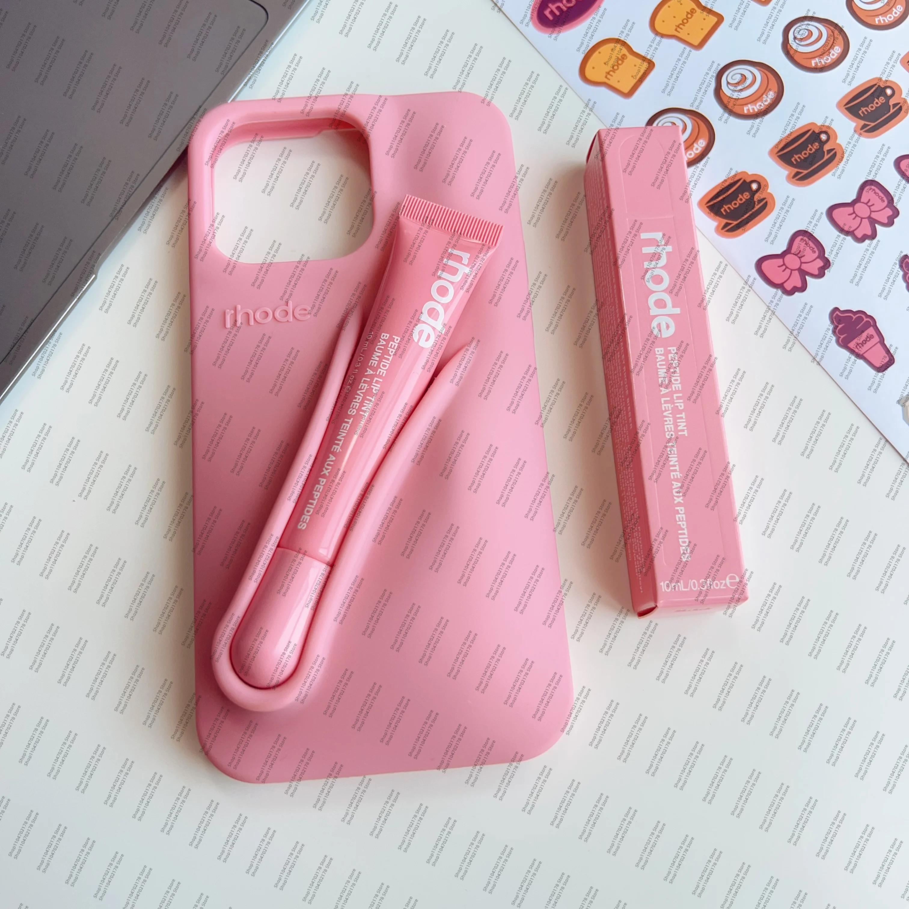 Rhode Case 2-in-1 Lipgloss/Lippenstift/Silikon Handyhülle für iPhone 16/15 Pro Max Samsung S23FE/S23ULTRA/S24ULTRA Soft Cover