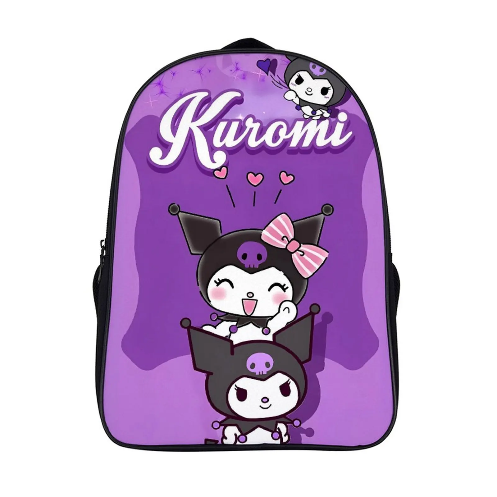 

Fashion Student's Backpack Cartoon Sanrio Kuromi School Bag 16 Inch 2 Compartment Backpack Student Schoolbag