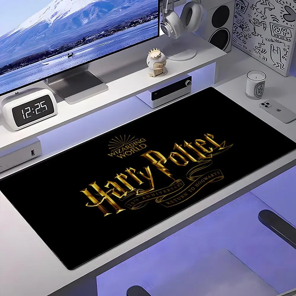 Alfombrilla de ratón H-Harry Potters, alfombrilla de ratón grande de goma antideslizante para juegos, alfombrilla de escritorio duradera, borde de costura gruesa, adecuada para oficina y juegos