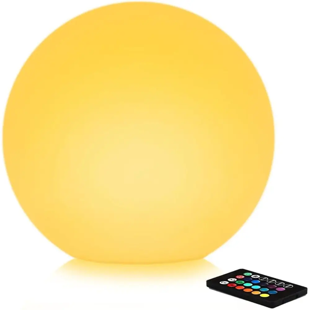 

12-inch RGB Color-Changing Outdoor Globe Light with Remote Control, Waterproof Yard and Patio Lamp