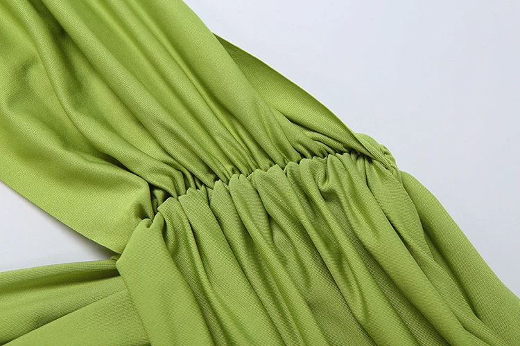 Sisterlinda Rope Patchwork Modekleid für Damen, sexy, hohler, schräger Kragen, gerüschtes Band, ärmellos, elegant, für Urlaub, Party, figurbetont – Detail 8