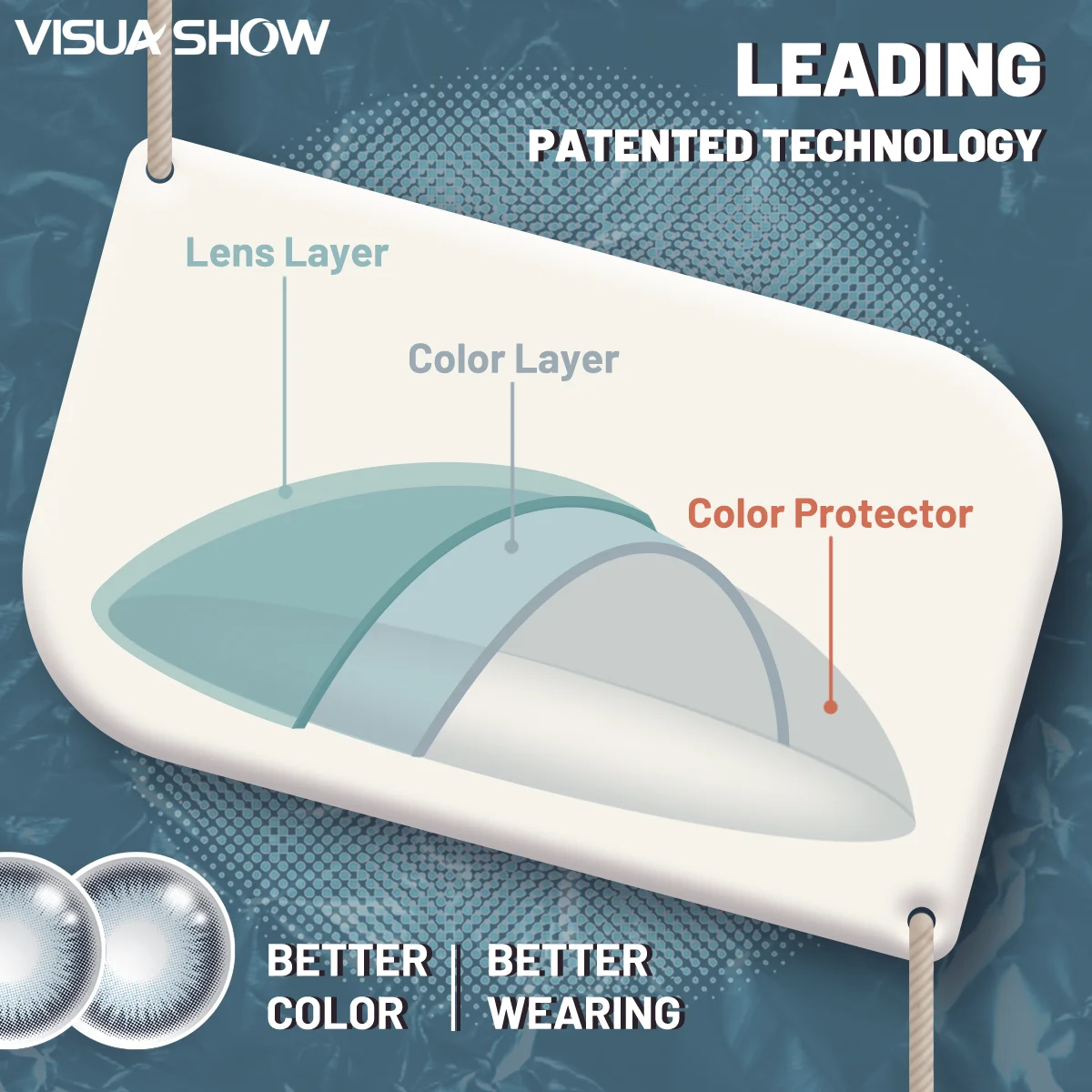 Visuashow 1 Paar Blaue Farblinsen, Halbjährlich Verwendbar, Einweg, Weich mit Kleiner Pupille und Augenvergrößerndem Effekt. Perfekt für tägliche Dates, Partys und natürliches Make-up – Detail 6