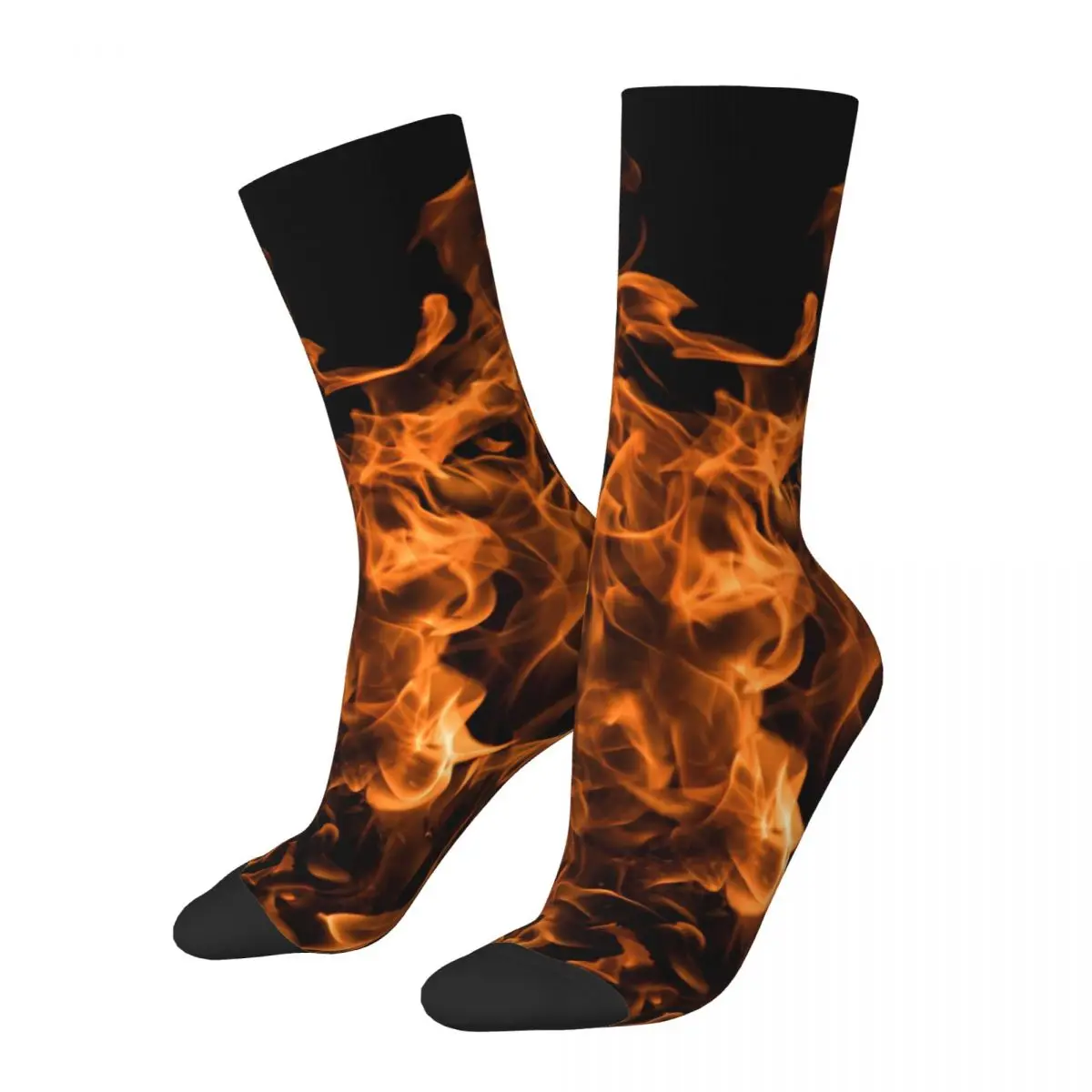 Fire Flames Stockings Women Abstract Trendy Socks Comfortable Kawaii Socks Autumn Running Anti Skid Design Socks Gift