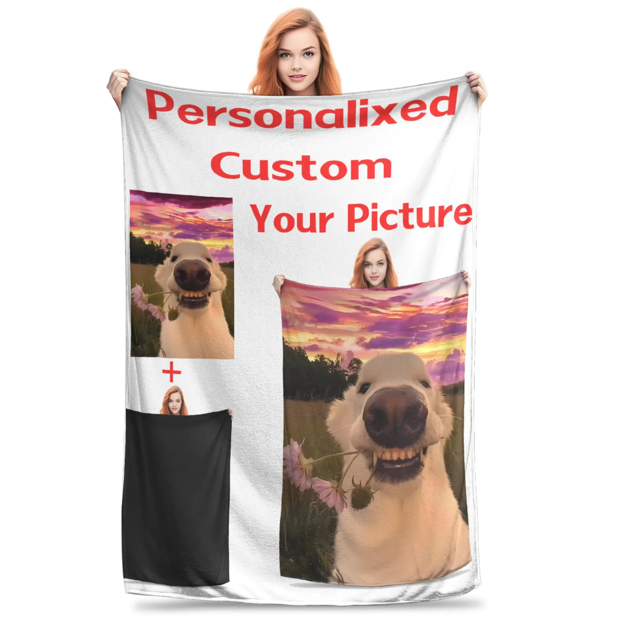 

Custom Your Pictures Blankets Super Soft Pattern Plush Throw Blanket For Students Outdoor Flannel Bedspread Bed Cover