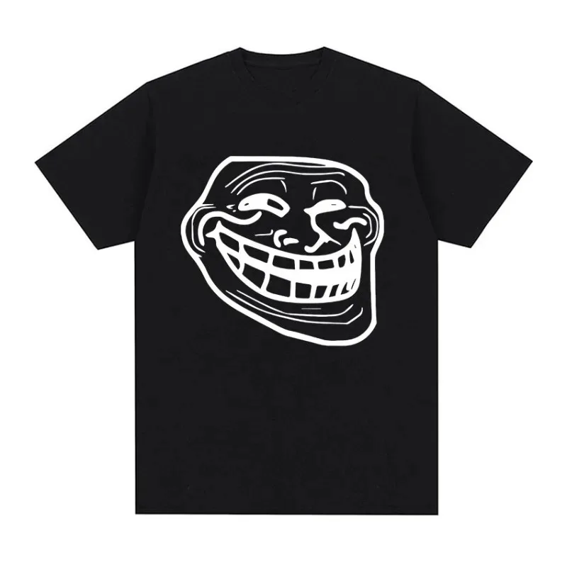 Troll Face Memes Angry Man Issues Funny Meme T-Shirt Women Vintage Fashion Harajuku Cotton T-Shirt Vintage Streetwear Tops