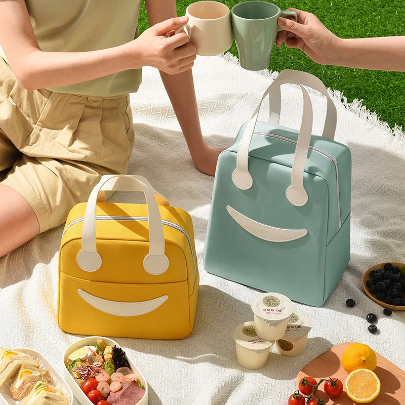 1Pcs Portable Lunch Bag Insulated Refrigerated Food Safety Warm Lunch Bag Girls Warm Food Picnic Lunch Bag Ladies Lunch Bag