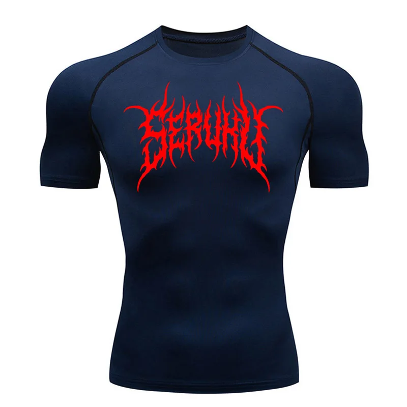 Camiseta deportiva de compresión de manga corta para hombre, camiseta de Fitness para correr, Top de secado rápido para gimnasio, entrenamiento,