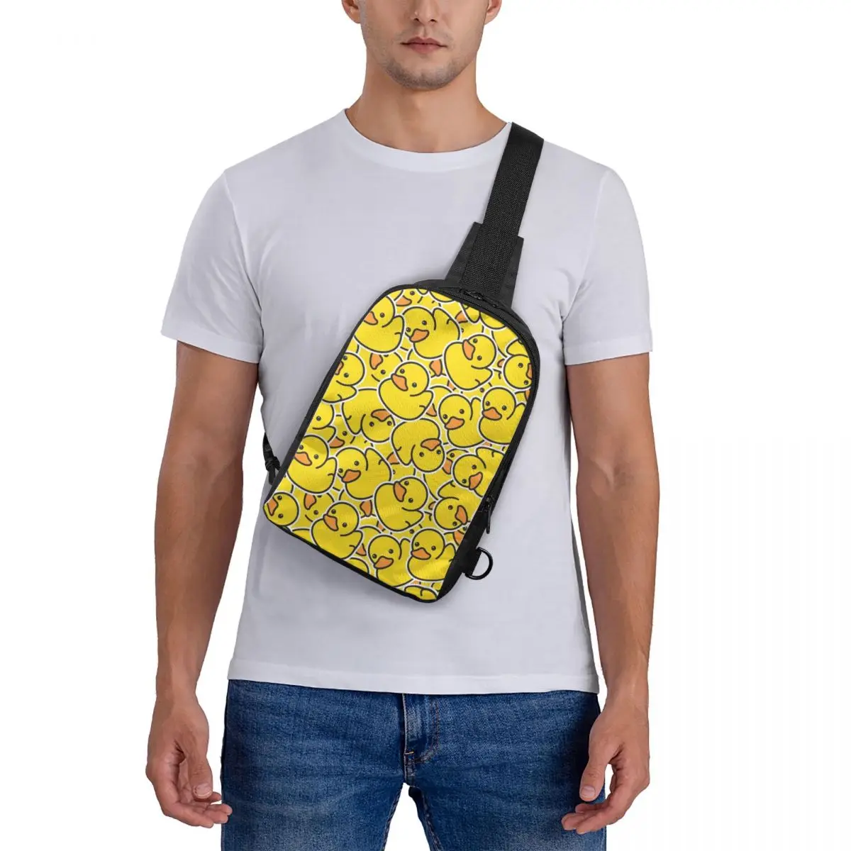 

Yellow Classic Rubber Duck Chest Bag Crossbody Backpack Sling Shoulder Bag For Men Travel Hiking Daypack