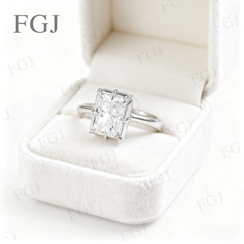 Custom Moissanite Ring Radiant D Color Top Quality Sparkling Ring for Wedding Jewelry Timeless Elegance Gifting Wholesale Price