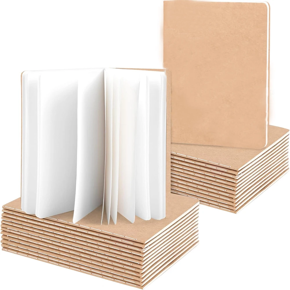 16/24 Stück Kraft-Notizbücher, 3,5x5 Zoll Taschennotizbücher, Blanko-Papier, kleine Taschenjournale, Notizblöcke für Schule, Büro, Zuhause, Reisen, Geschenke