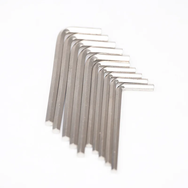 مفتاح ألين سداسي أدوات إصلاح يدوية ، طلاء بالنيكل ، أسود على شكل L مفتاح سداسي الرأس المسطح ، m0.7 ، M1.27 ، M1.5 ، M2 ، M2.5 ، M3 ، M4 ، M5 ، M6 #4