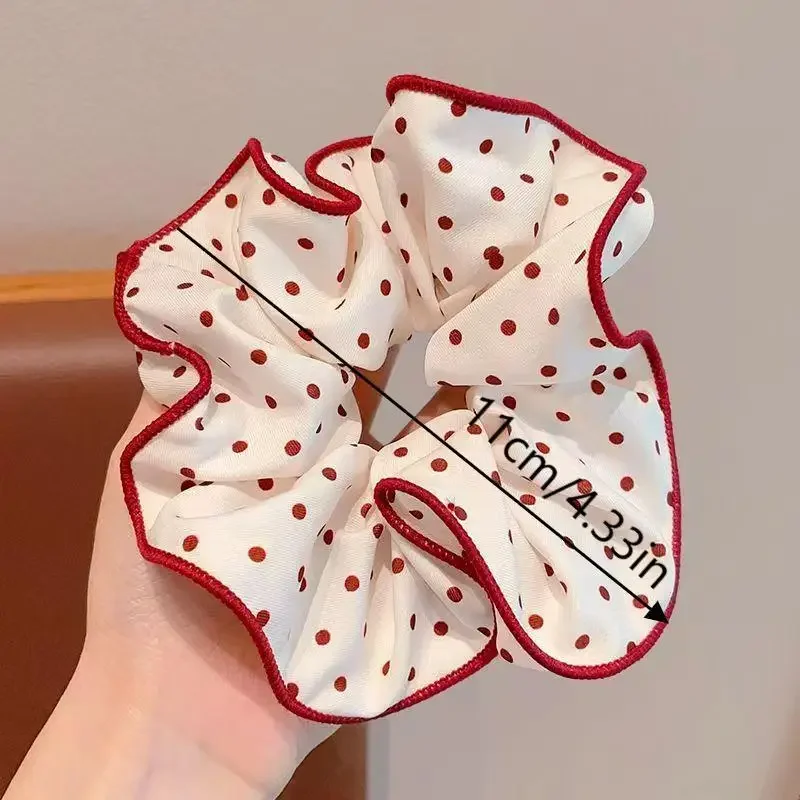 

Fashion Red Dots Cotton Fabric Scrunchies Bow Butterfly Hair Ties Kawaii White Fairy Elastic Bands for Girls Headwear