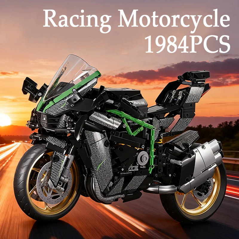 

1984 шт. масштаб 1:5 гоночный мотоцикл строительные блоки наборы моделей супер мотоцикл кирпичи игрушки настольные украшения для подарков на день рождения