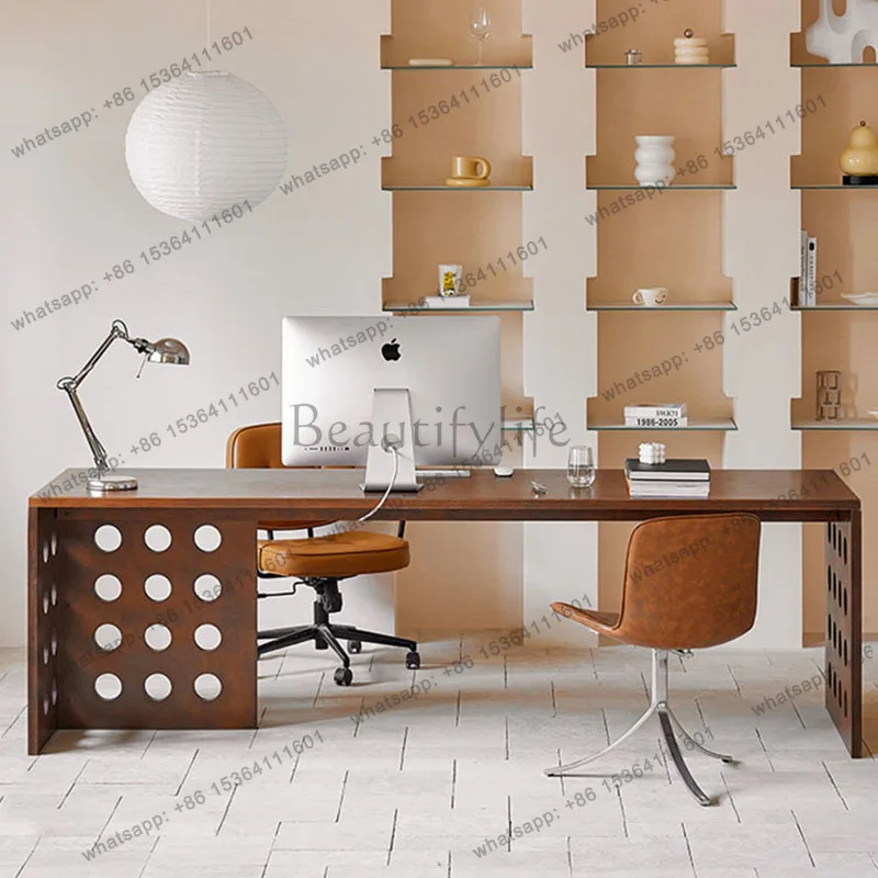 FG Wooden Study Office Desk Modern Minimalist Decoration Luxury Crafts Office Desk Aesthetic Design Ufficio Commercial Furniture