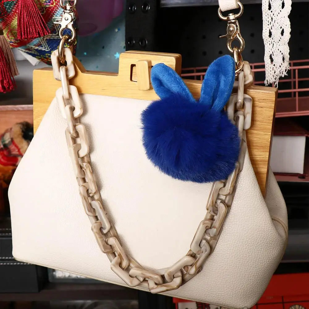 

Jewelry Accessories Fashion Car Pendant Cute Bag Charms Woman Bag Pendant Bunny Keychain Pom Pom Key Chain Fur Ball Key Ring