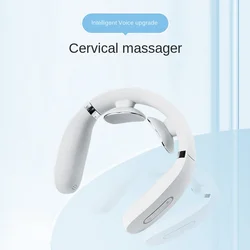 Masajeador de columna Cervical portátil, Protector de cuello y hombro, compresa caliente eléctrica, instrumento de columna Cervical de pulso