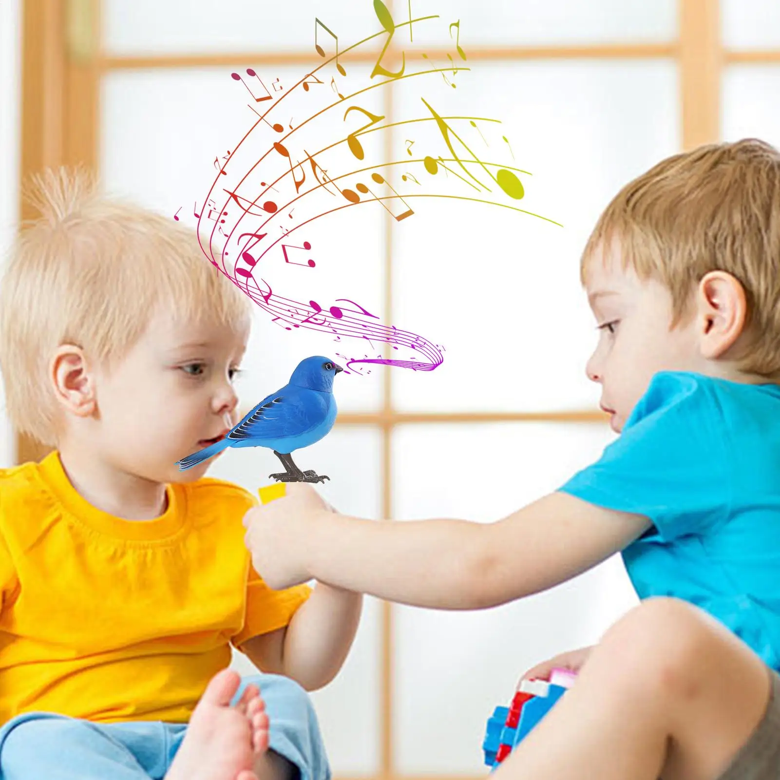 Pássaros de brinquedo para crianças, brinquedo de mesa realista, animal de estimação eletrônico para brincar sensorial, aniversário, decoração de quarto ao ar livre, festa