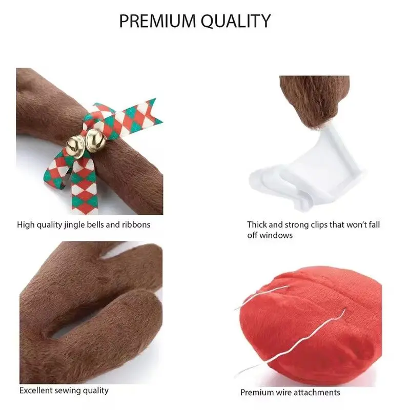 الرنة الديكور الأيائل قرن الوعل سيارة الأنف القرن زي ديكور مجموعة رودولف عيد الميلاد الرنة قرون الأنف الأحمر الحلي 1 قطعة