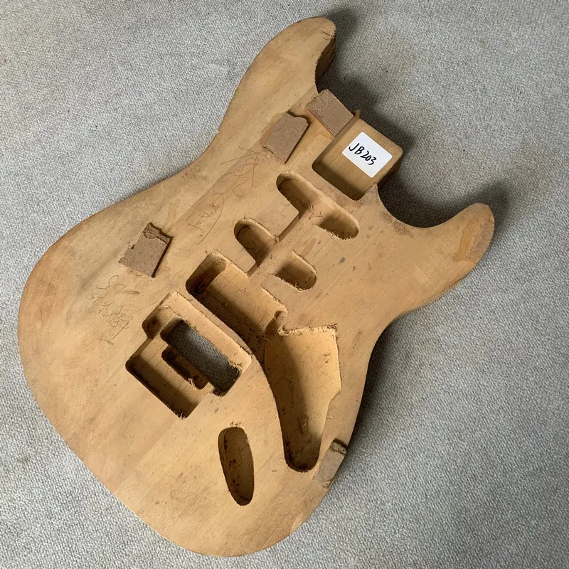 JB203 Natural Solid Wood 6 String ST Electric Guitar Body SSH Pickups Floyd Rose Tremolo Bridge No Paints Unfinished DIY Parts