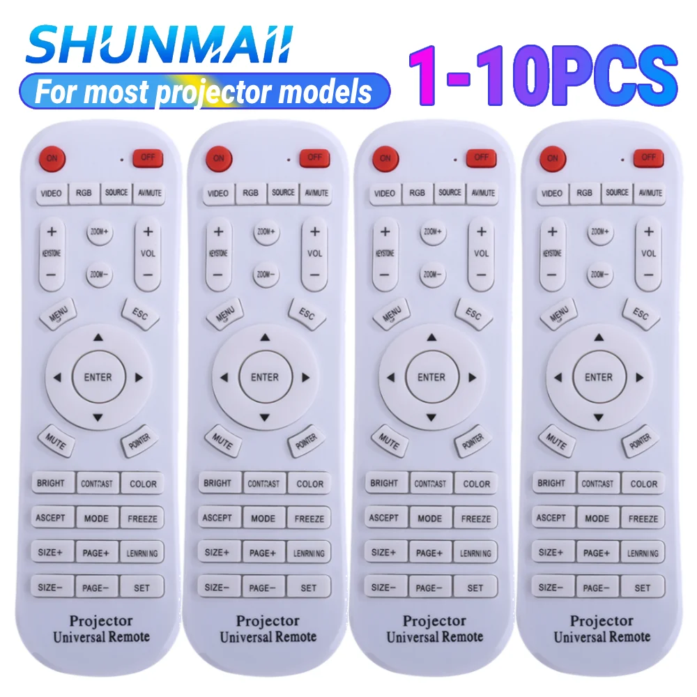 1-10PCS Multifunctional Universal Projector Remote Control Replacement for ThundeaL Vivicine WZATCO Projector Remote