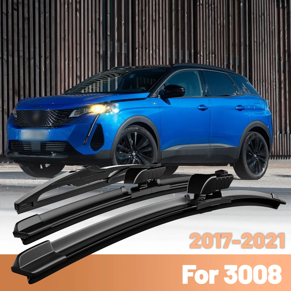 

For Peugeot 3008 MK2 2017 2018 2019 2020 2021 Windscreen Windshield Wiper Blades Set Front Rear Window Kit Wipers 28" & 16"& 12"