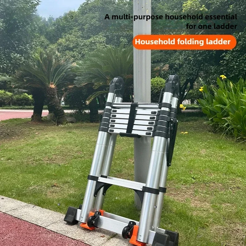 텔레스코픽 사다리 두꺼운 알루미늄 합금 내마모성 헤링본 사다리 가정용 접이식 사다리