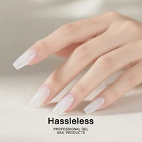 Vernis à ongles gel blanc laiteux Hassleless Pudding, vernis gel UV couleur pure, pour les professionnels et les débutants en nail art DIY 15ml 3