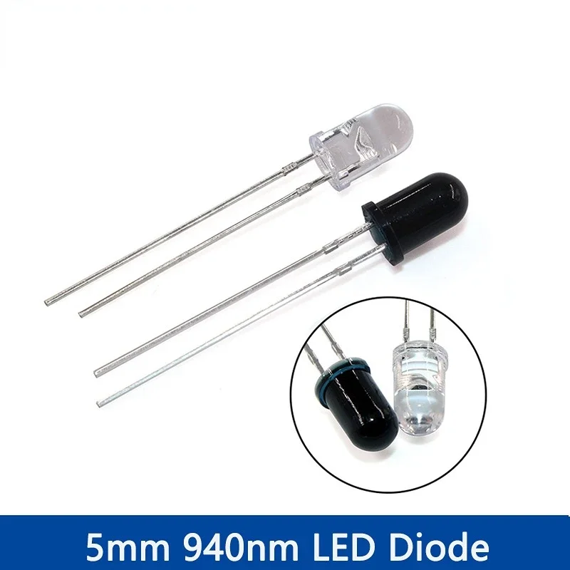 20pcs/Set - 3mm & 5mm 940nm Infrared LEDs and IR Receivers Kit - for Remote Control Applications