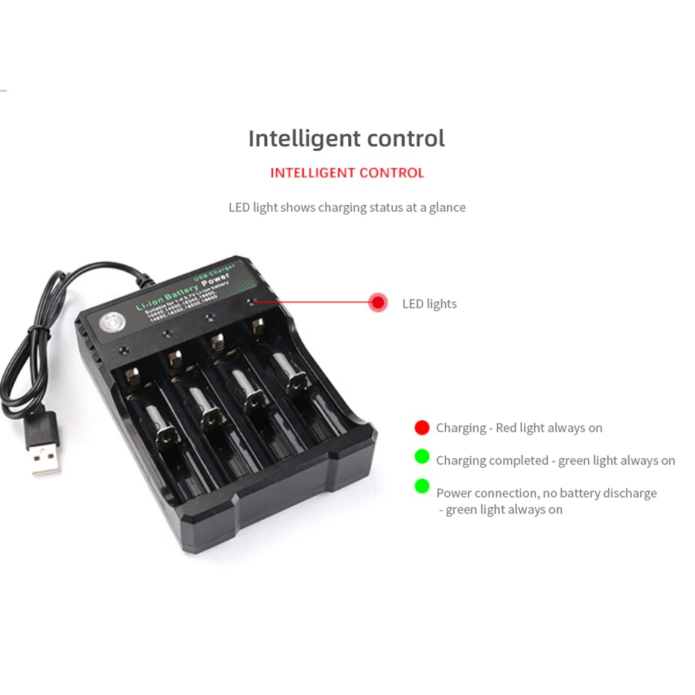 Smart USB Li-ion 18650 Battery Charger Portable Power Charging 4.2V 14500 16340 16650 14650 18350 18650 Lithium Battery Chargers