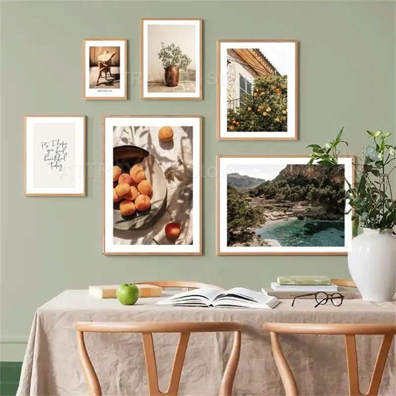 

Mountain Lake Fruit Tree Nordic Europe Town Landscape Wall Art Canvas Painting Posters And Prints Pictures For Living Room Decor