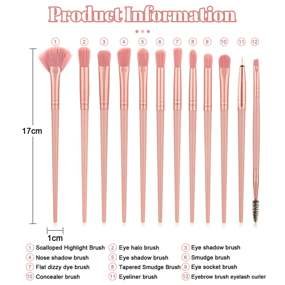 Ensemble de pinceaux de maquillage doux pour femmes, fard à barrage, fond de teint, pinceau cosmétique, haute brillance, mélange Kabuki, outils de pinceau de maquillage, 12 pièces