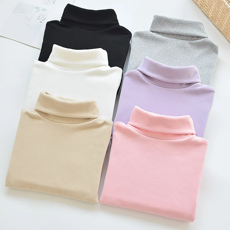 Girls' Bottoming Shirt Autumn and Winter New Turtleneck Inner Top Children