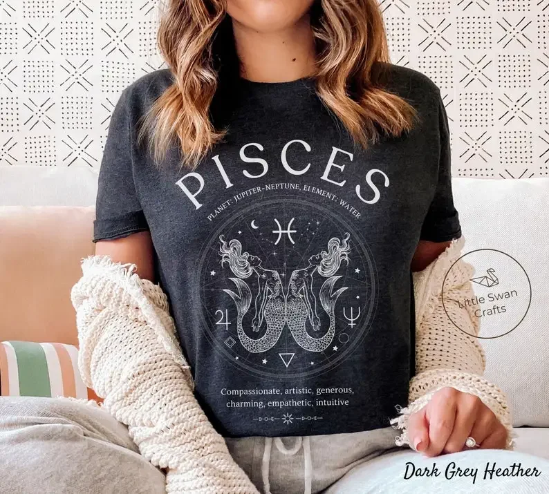 Pisces Shirt, Zodiac Sign Facts Tee, Astrology Birthday Gift, Unisex