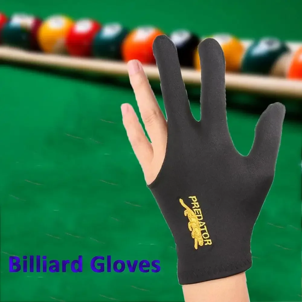 Snooker Billiard Glove EmbroideryBillard Gloves Left Hand Three Finger Smooth Biliardo Guanti Accessories Fingerless Gloves