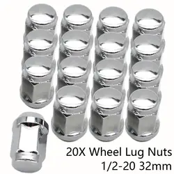 20pcs Car Chrome Steel Wheel Lug Nuts 1/2