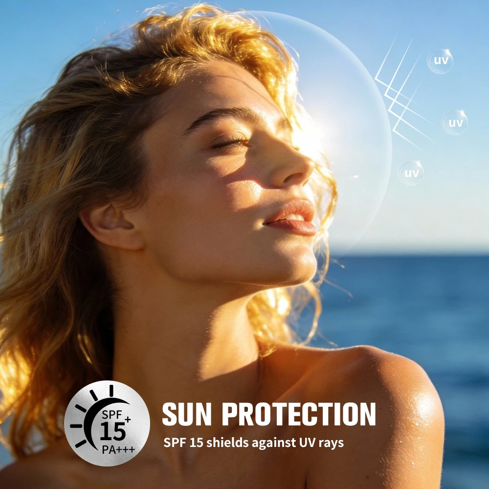 Lakerain base líquida que muda de cor, hidratante para iluminar a pele spf 15, protetor solar natural, mesmo tom de pele, corretivo leve