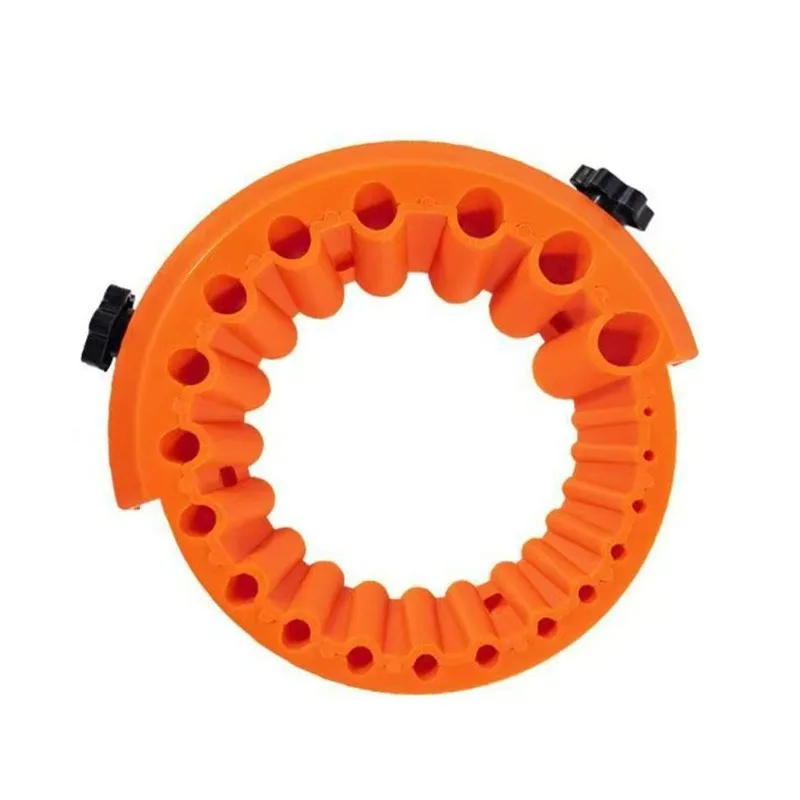 1Pc 20 Holes Thickened Drill Bit Sharpener Plastic Multi-hole Grinding Tool Orange For Angle Grinder Drill Polishing Accessory