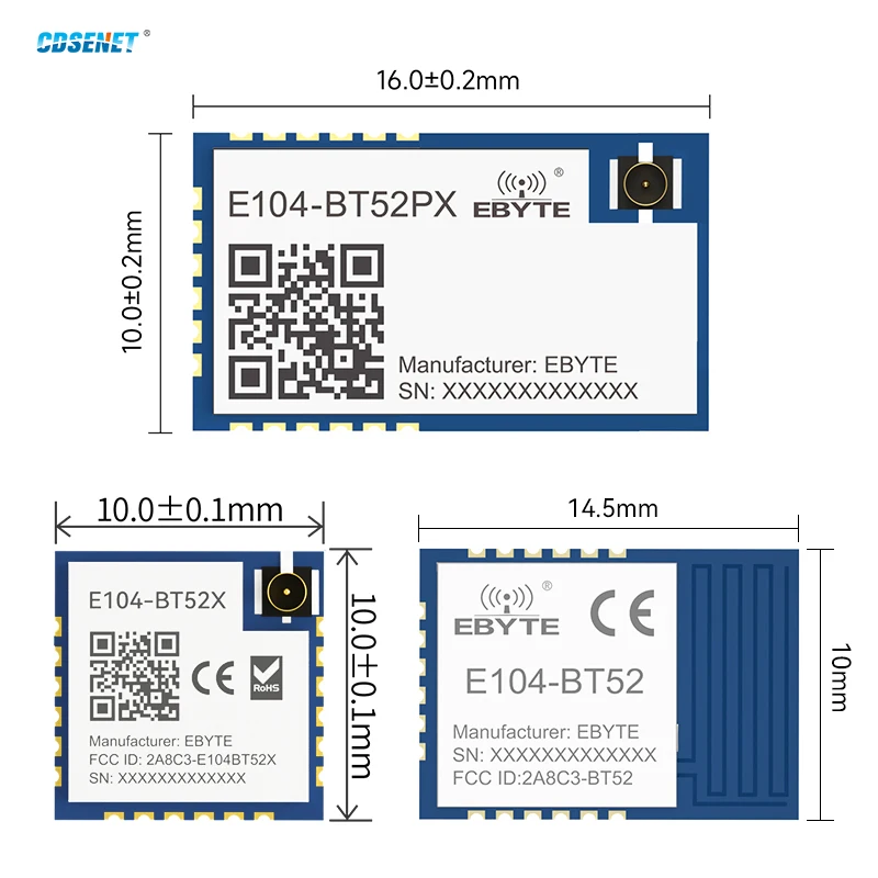 DA14531 BLE5.0 블루투스-UART 모듈 저전력 CDSENET E104-BT52 시리즈 2.4G 무선 송수신기 IoT 데이터 전송용