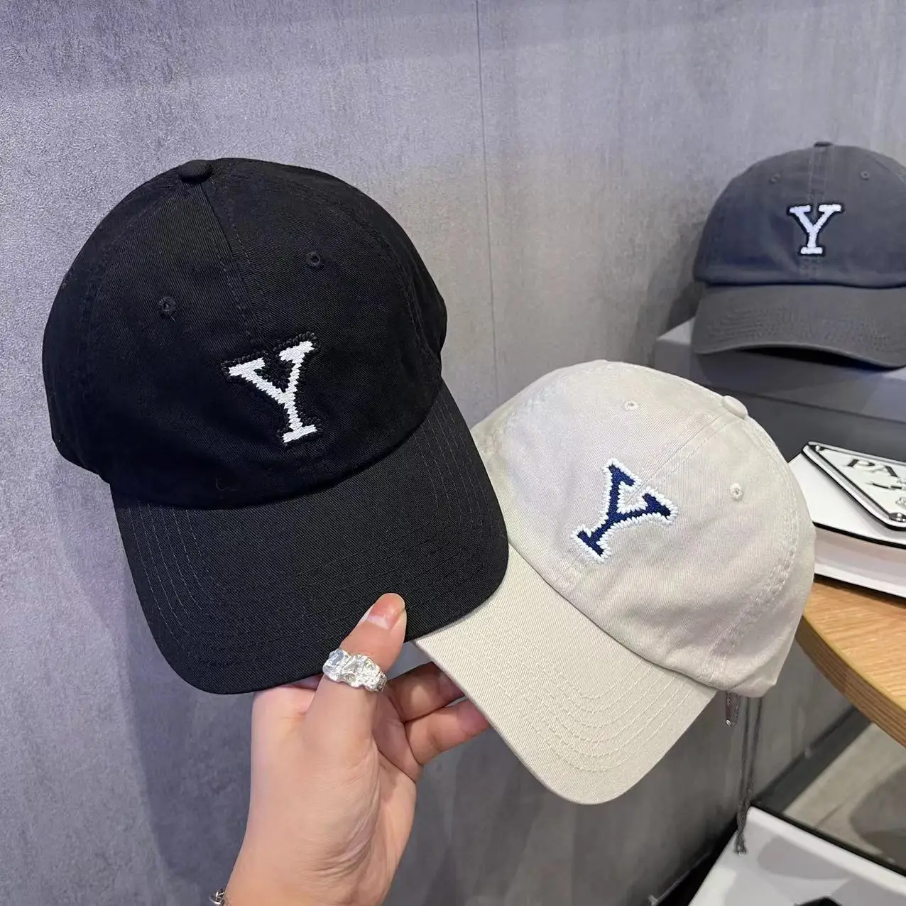 1pc Simple student cap Trend Embroidered Y letter baseball cap