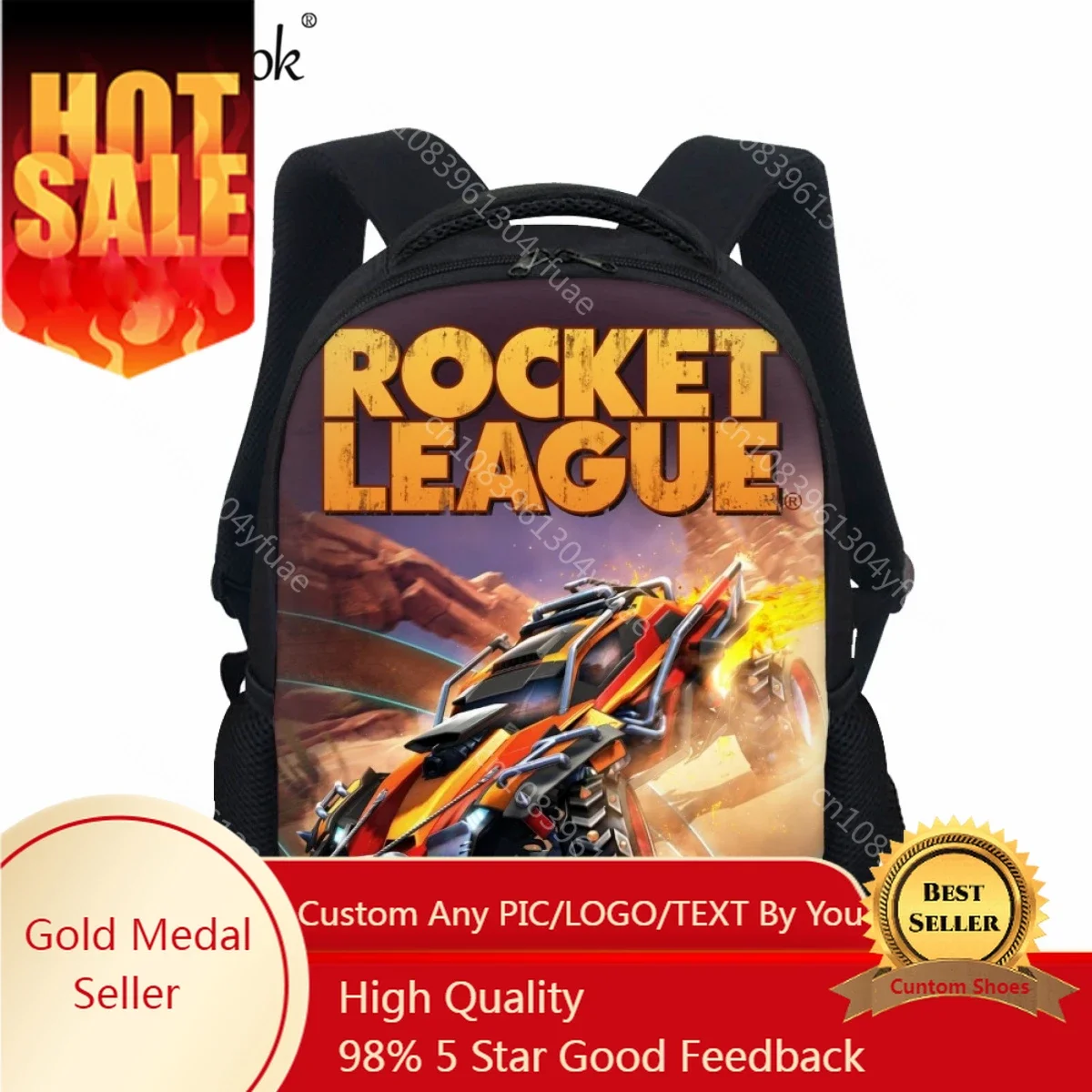 Fashion Kids School Bag Game Rocket League Graphic Print Backpack for Kindergarten Boys Practical Travel Book Bags