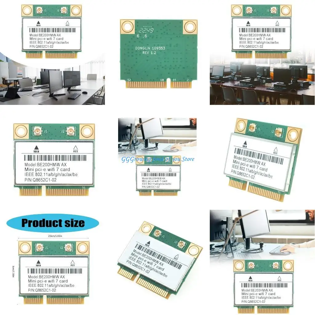 

H9EB BE200HMW WiFi7 Card Gigabit Wireless Adapter AX8774Mbps for multiple Systems