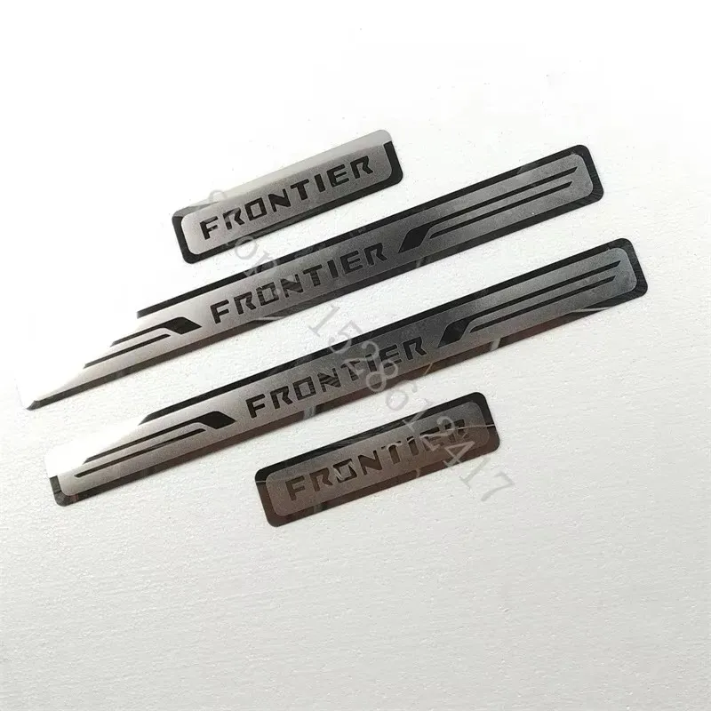 For Nissan FRONTIER PRO 4X 2017 2018~2024 Stainless Sticker Door Sill Scuff Plate Guards Threshold Pedal Trim Car Accessories